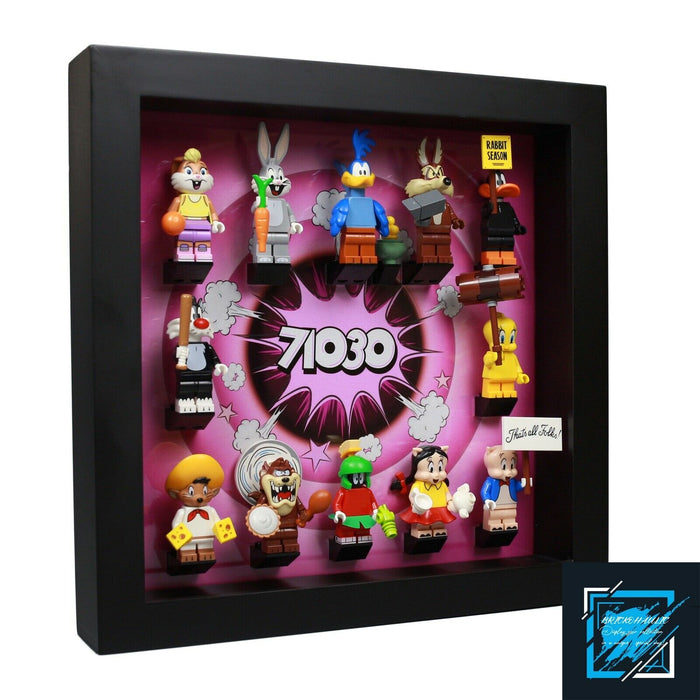 Brickohaulic Black Display Frame Case for Looney Tunes Minifigures 71030