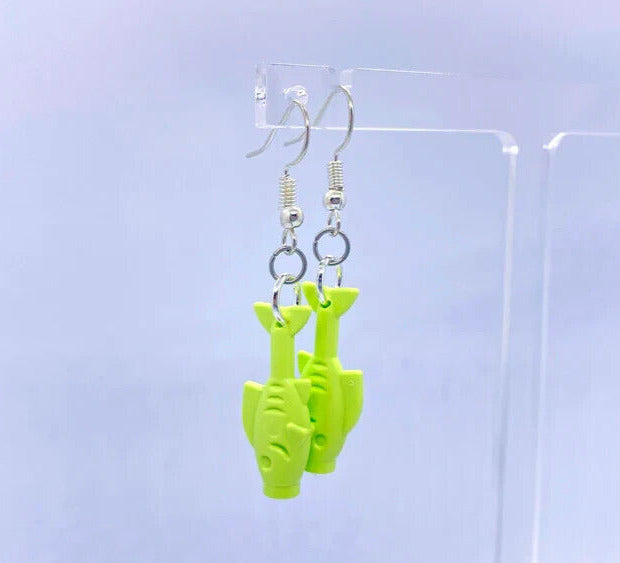 Brickohaulic Fish Earrings Handmade with LEGO® Bricks Parts