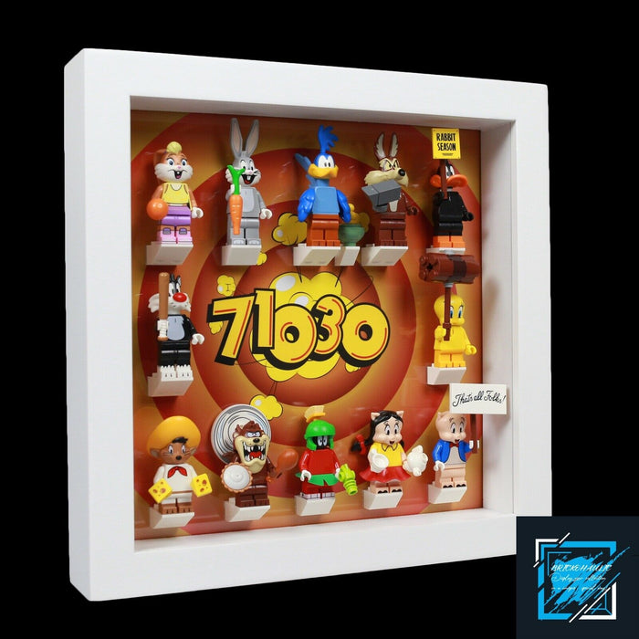 Brickohaulic White Display Frame Case for Looney Tunes Minifigures 71030