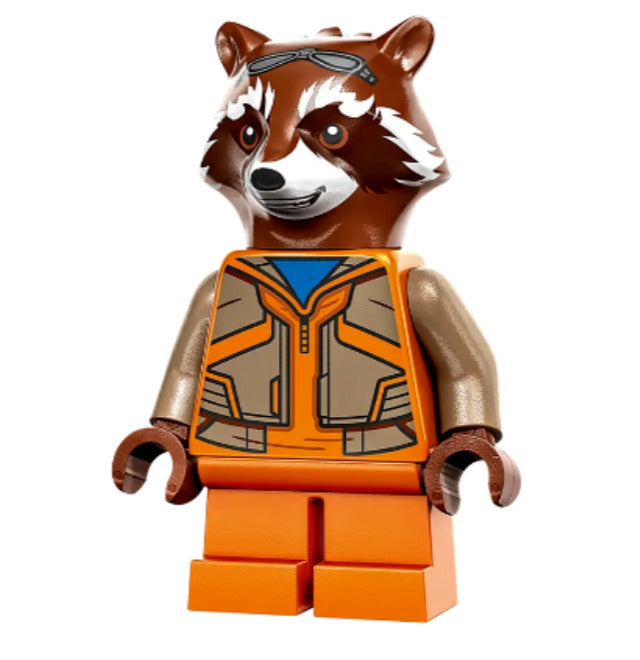 Lego Rocket Raccoon 76243 Orange and Dark Tan Outfit Super Heroes Minifigure