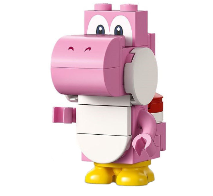 Lego Pink Yoshi 71419 White Tile Round 1x2 Half on Front Super Mario Minifigure