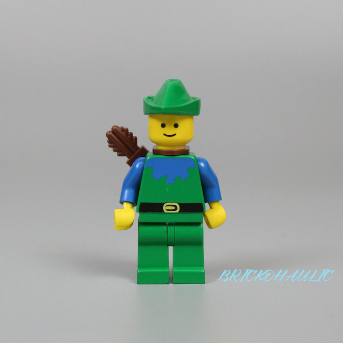 Lego Forestman 6077 Blue, Green Hat, Blue Feather, Quiver Castle Minifigure