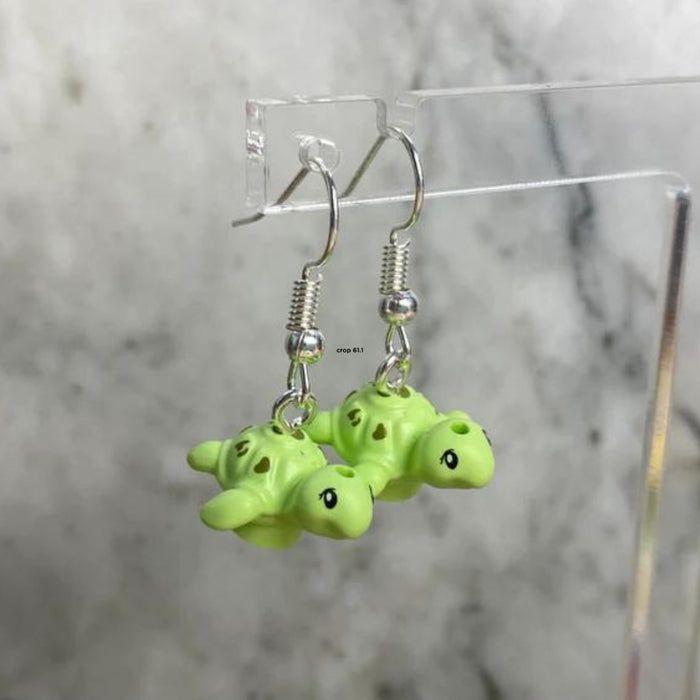 Brickohaulic Turtle Drop Earrings Handmade with LEGO® Bricks Parts