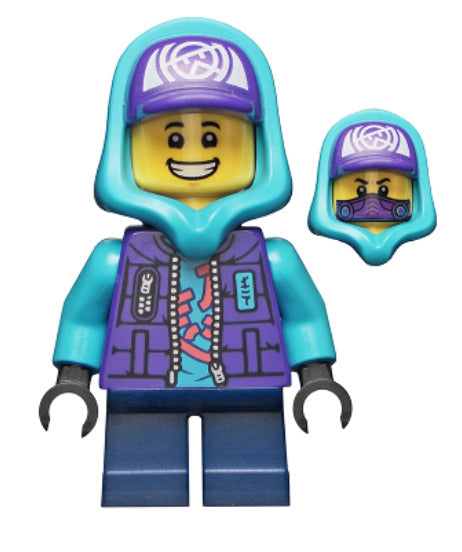 Lego Lil' Nelson 71775 Medium Azure Hood Crystalized NINJAGO Minifigure