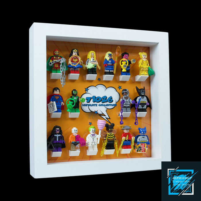 Brickohaulic White Display Frame for DC Super Heroes Minifigures 71026