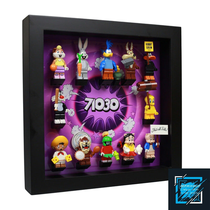 Brickohaulic Black Display Frame Case for Looney Tunes Minifigures 71030