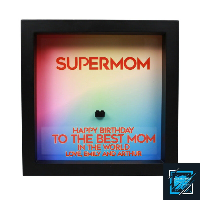 Brickohaulic Personalized Frame Captain Marvel Minifigure Mother, Mom, Wife Gift