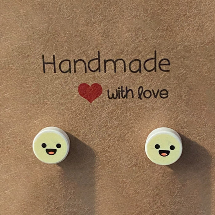 Brickohaulic Happy Emoji Stud Earrings Handmade with LEGO® Bricks Parts