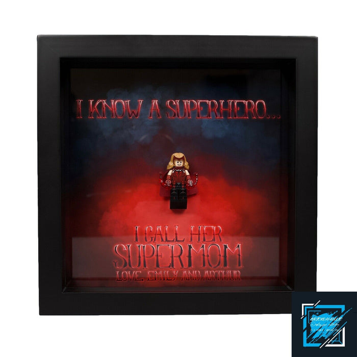 Brickohaulic Personalized Frame Scarlet Witch Minifigure Mother, Mom, Wife Gift