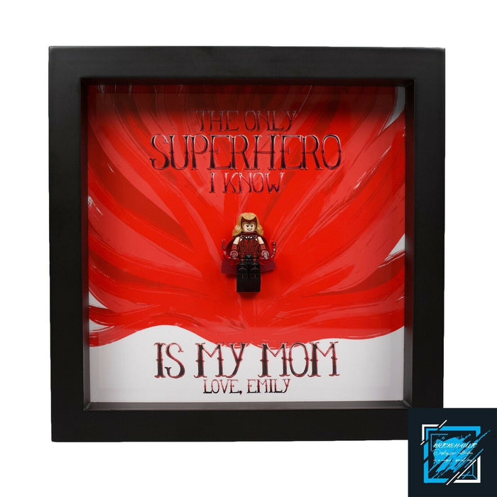 Brickohaulic Personalized Frame Scarlet Witch Minifigure Mother, Mom, Wife Gift