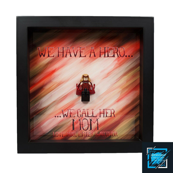 Brickohaulic Personalized Frame Scarlet Witch Minifigure Mother, Mom, Wife Gift