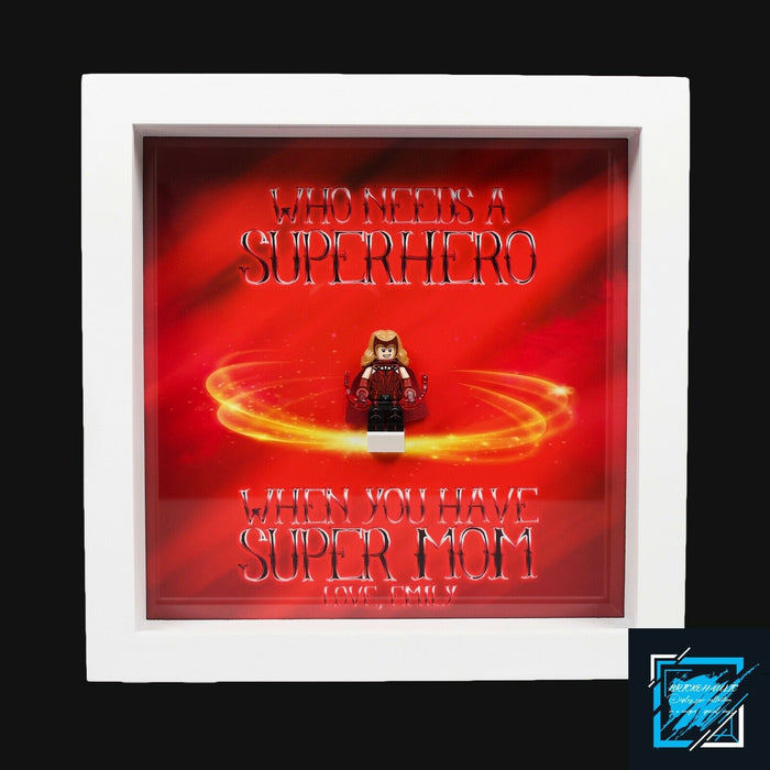 Brickohaulic Personalized Frame Scarlet Witch Minifigure Mother, Mom, Wife Gift