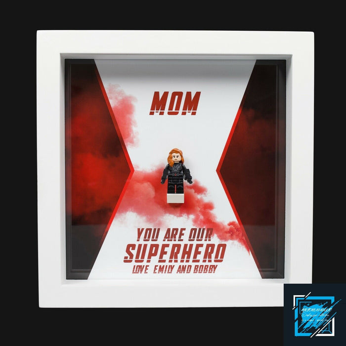 Brickohaulic Personalized Frame Black Widow Minifigure Mother, Mom, Wife Gift