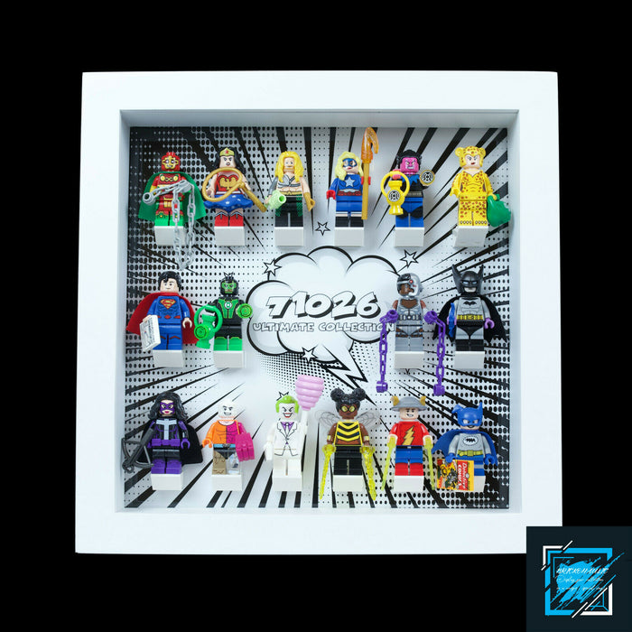 Brickohaulic White Display Frame for DC Super Heroes Minifigures 71026