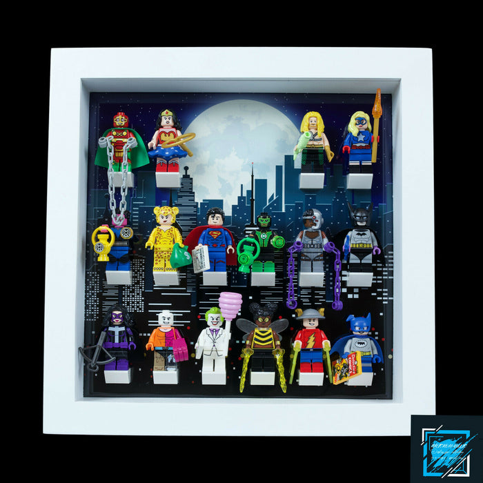 Brickohaulic White Display Frame for DC Super Heroes Minifigures 71026