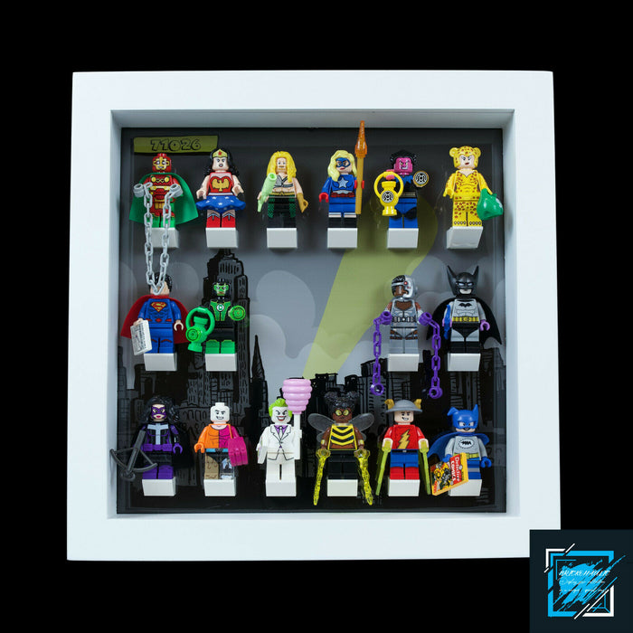 Brickohaulic White Display Frame for DC Super Heroes Minifigures 71026