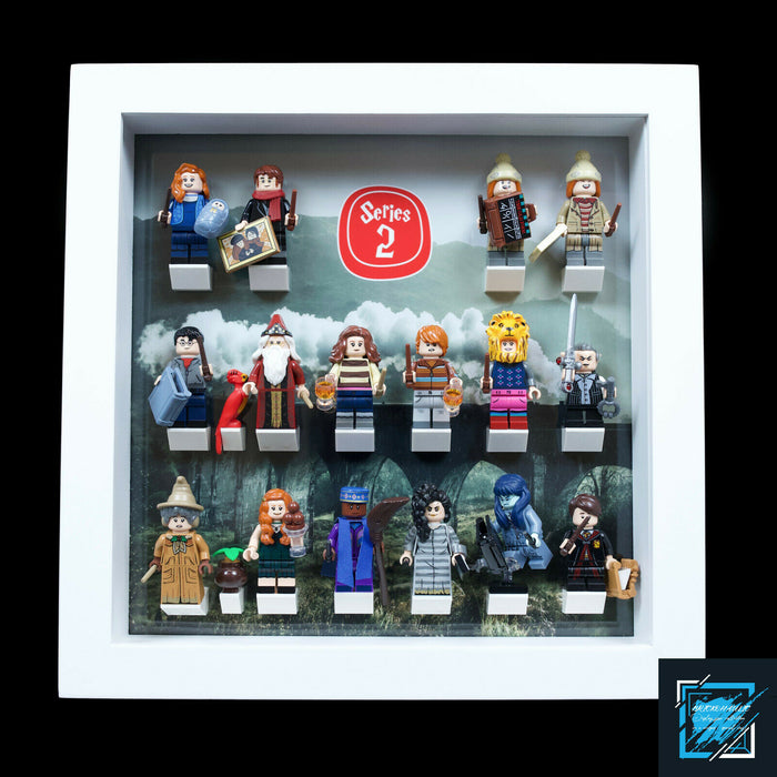 Brickohaulic White Display Frame for Harry Potter Series 2 Minifigures 71028