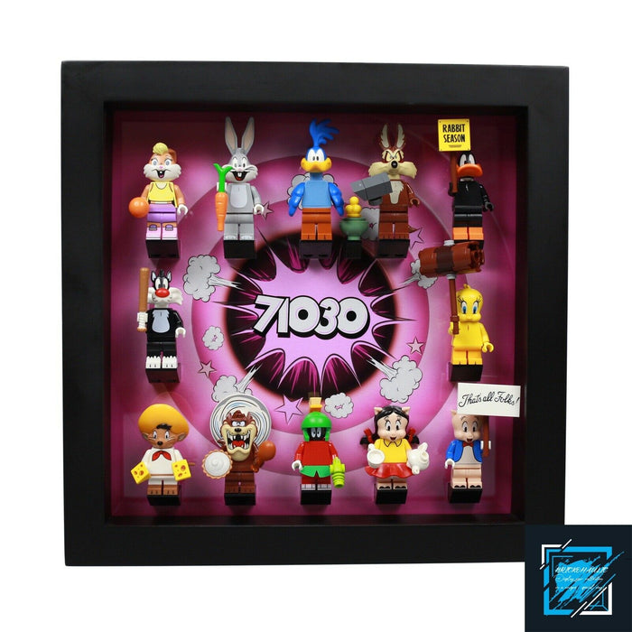 Brickohaulic Black Display Frame Case for Looney Tunes Minifigures 71030