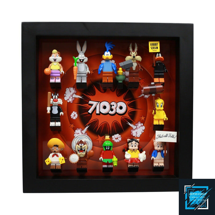 Brickohaulic Black Display Frame Case for Looney Tunes Minifigures 71030