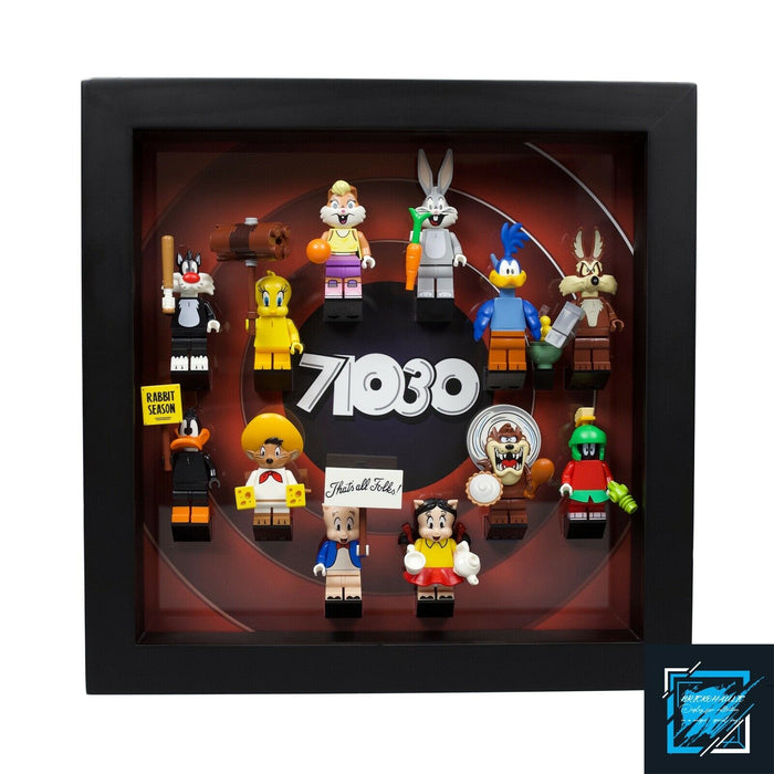 Brickohaulic Black Display Frame Case for Looney Tunes Minifigures 71030