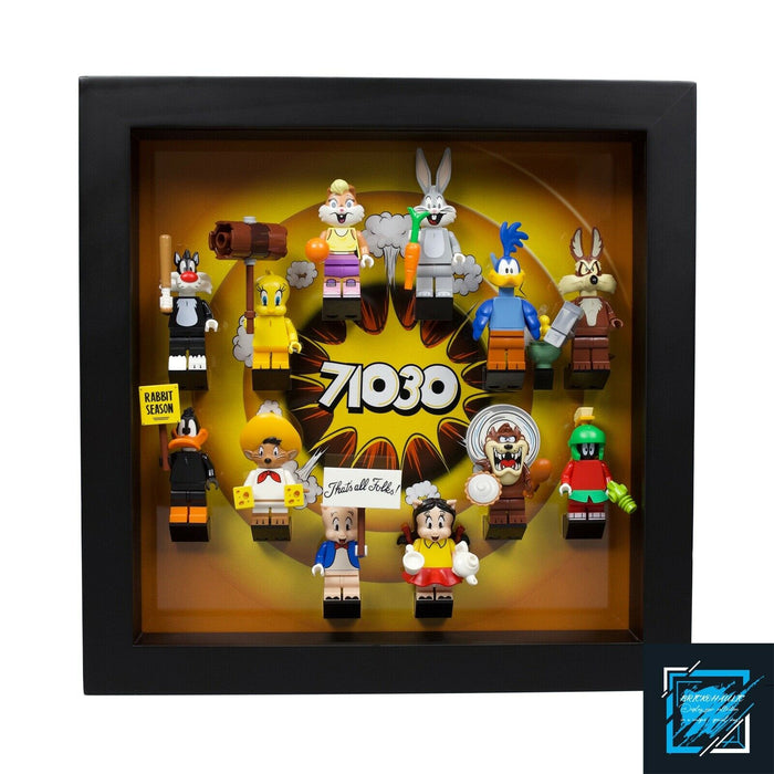 Brickohaulic Black Display Frame Case for Looney Tunes Minifigures 71030