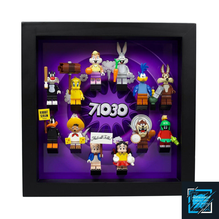 Brickohaulic Black Display Frame Case for Looney Tunes Minifigures 71030