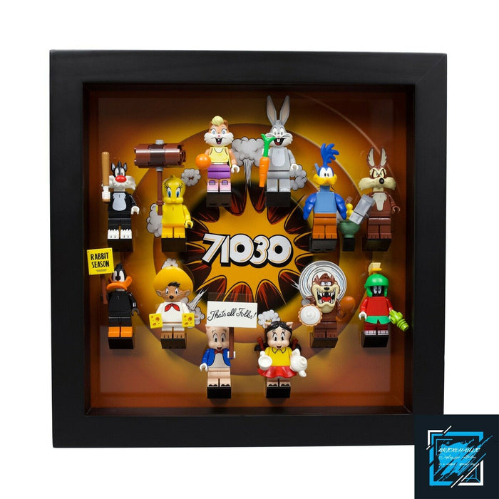 Brickohaulic Black Display Frame Case for Looney Tunes Minifigures 71030