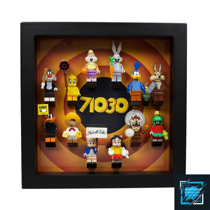 Brickohaulic Black Display Frame Case for Looney Tunes Minifigures 71030