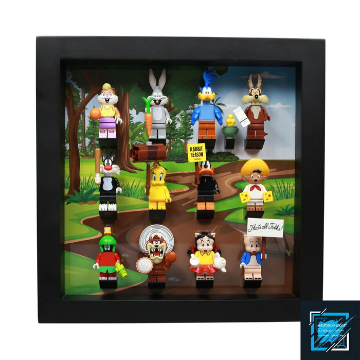 Brickohaulic Black Display Frame Case for Looney Tunes Minifigures 71030