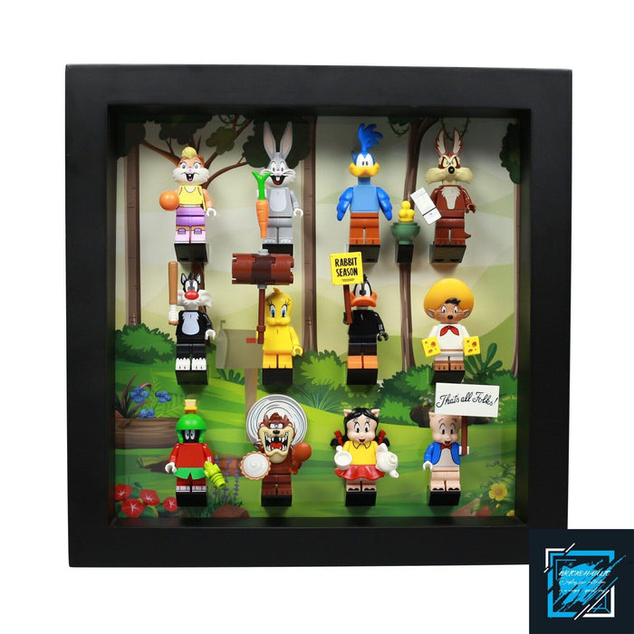 Brickohaulic Black Display Frame Case for Looney Tunes Minifigures 71030