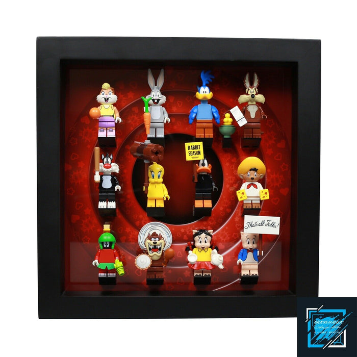 Brickohaulic Black Display Frame Case for Looney Tunes Minifigures 71030