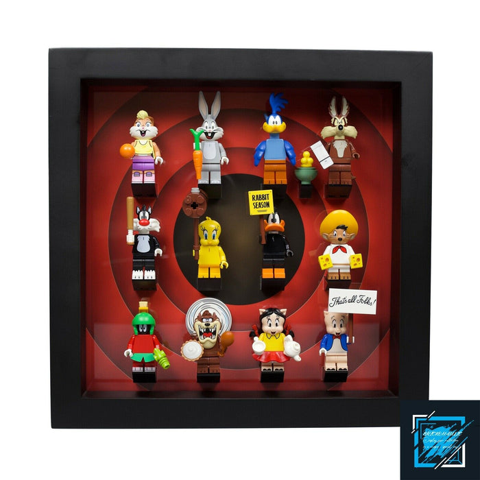 Brickohaulic Black Display Frame Case for Looney Tunes Minifigures 71030