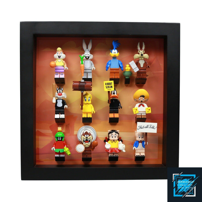 Brickohaulic Black Display Frame Case for Looney Tunes Minifigures 71030