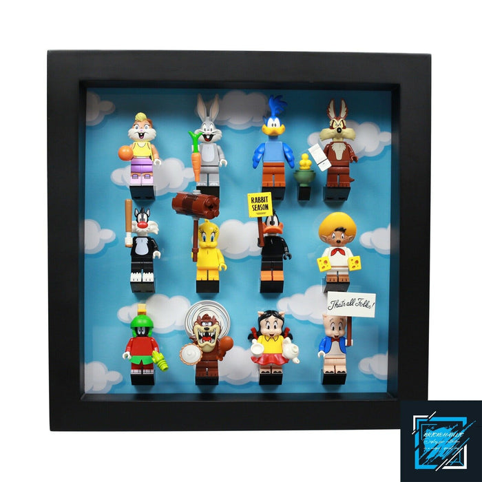 Brickohaulic Black Display Frame Case for Looney Tunes Minifigures 71030