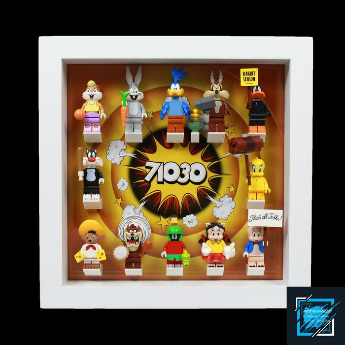 Brickohaulic White Display Frame Case for Looney Tunes Minifigures 71030