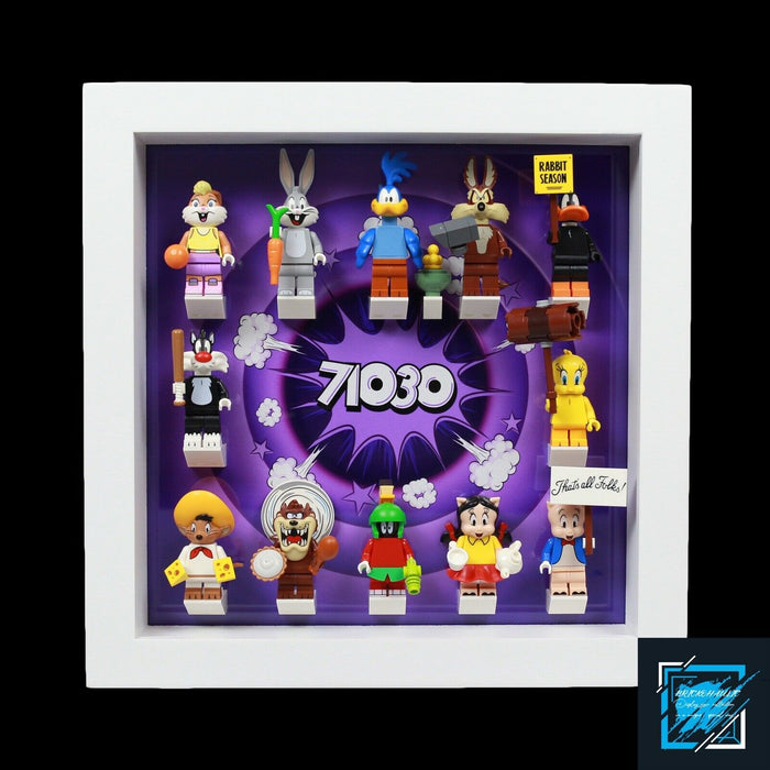 Brickohaulic White Display Frame Case for Looney Tunes Minifigures 71030