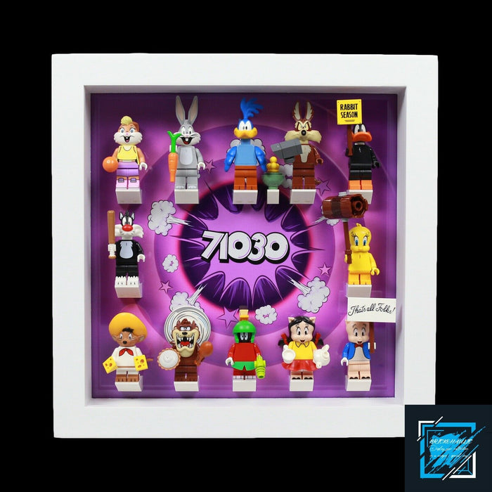 Brickohaulic White Display Frame Case for Looney Tunes Minifigures 71030