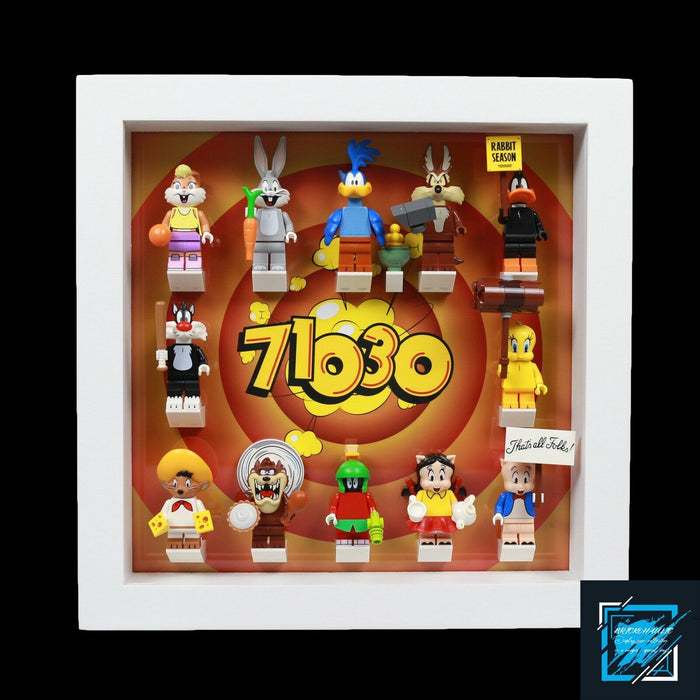 Brickohaulic White Display Frame Case for Looney Tunes Minifigures 71030