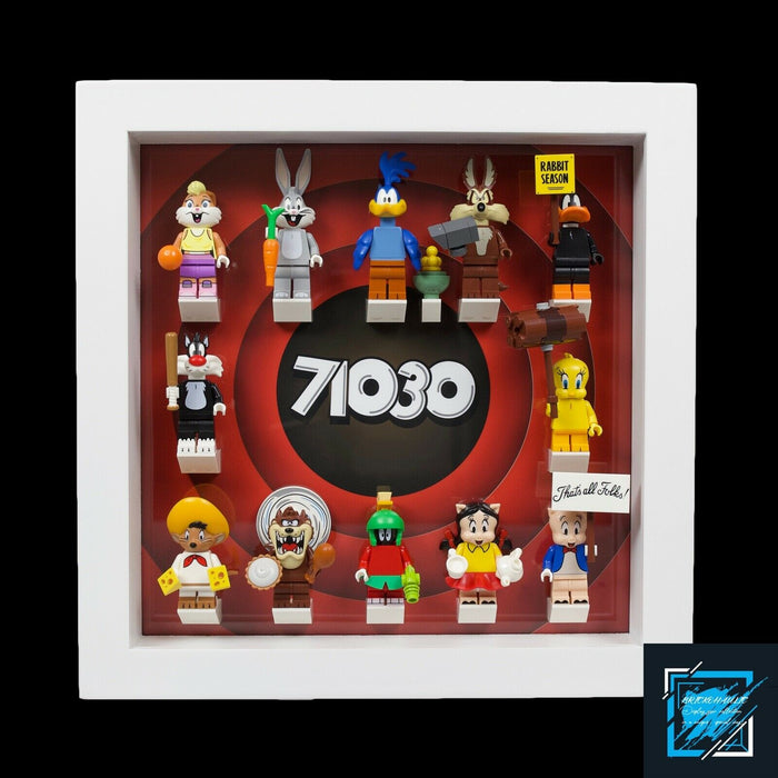 Brickohaulic White Display Frame Case for Looney Tunes Minifigures 71030