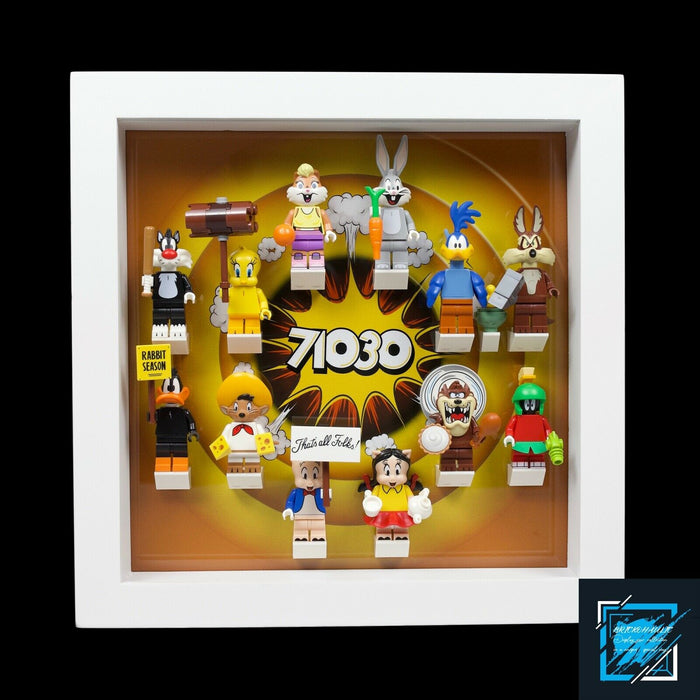 Brickohaulic White Display Frame Case for Looney Tunes Minifigures 71030