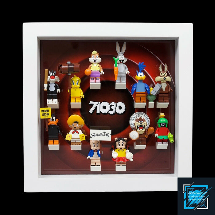 Brickohaulic White Display Frame Case for Looney Tunes Minifigures 71030