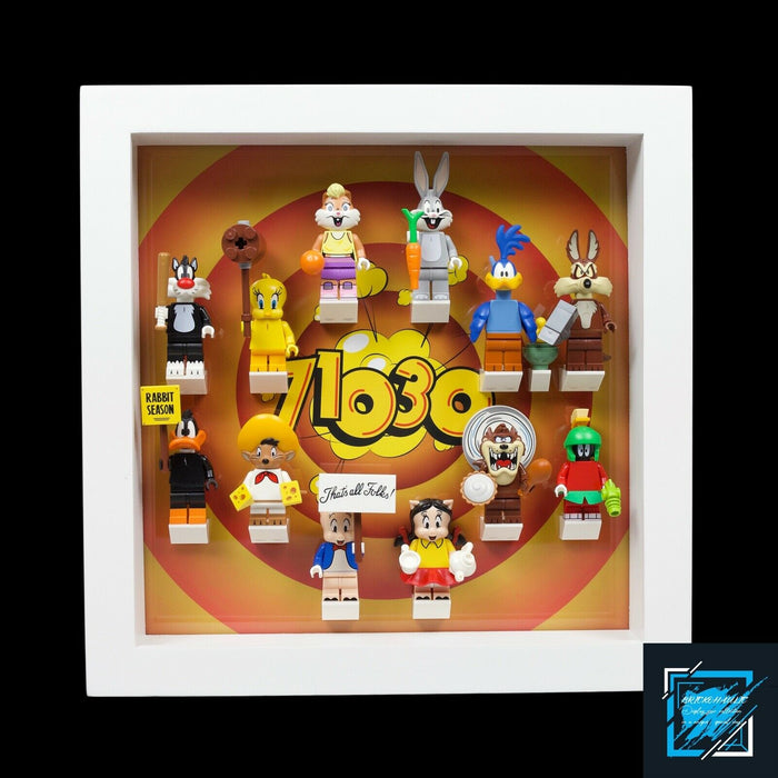 Brickohaulic White Display Frame Case for Looney Tunes Minifigures 71030