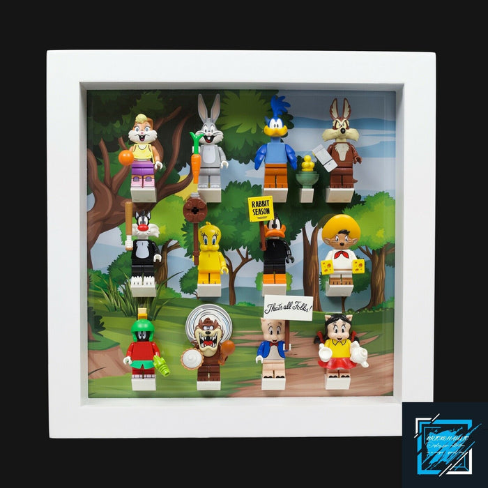 Brickohaulic White Display Frame Case for Looney Tunes Minifigures 71030