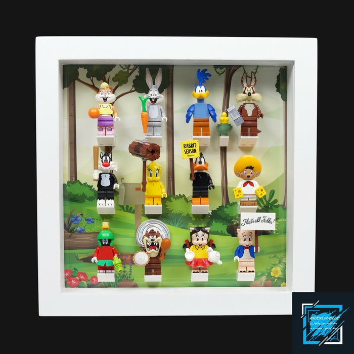 Brickohaulic White Display Frame Case for Looney Tunes Minifigures 71030