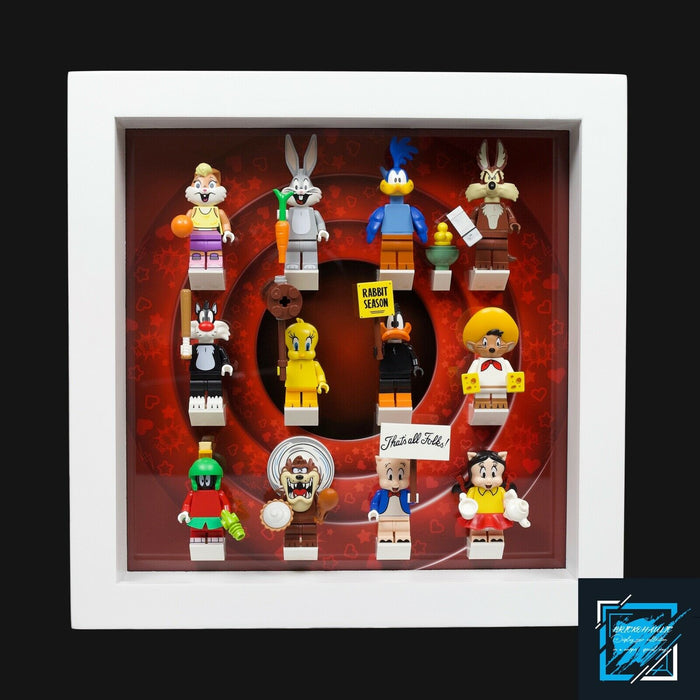 Brickohaulic White Display Frame Case for Looney Tunes Minifigures 71030