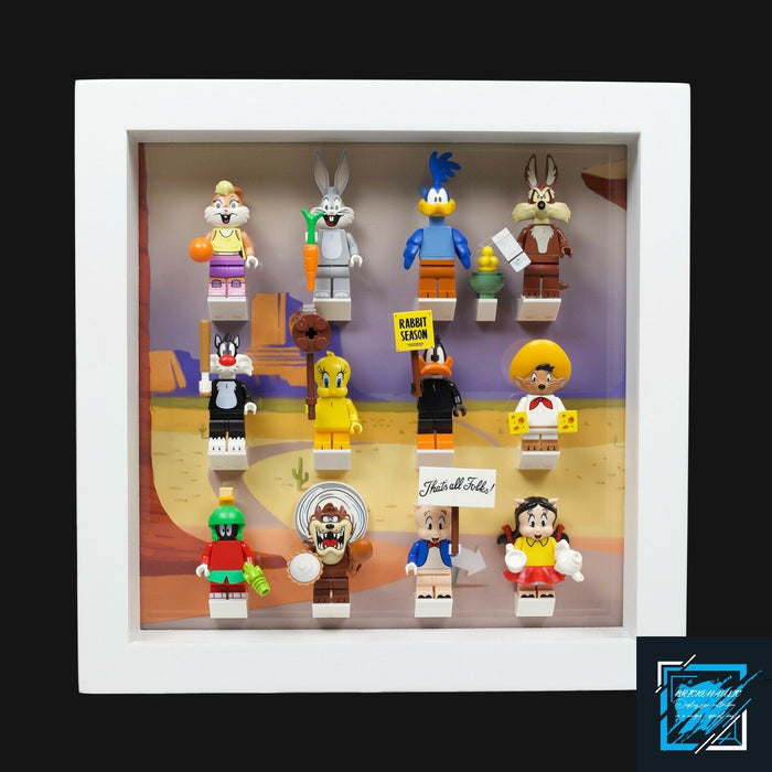 Brickohaulic White Display Frame Case for Looney Tunes Minifigures 71030