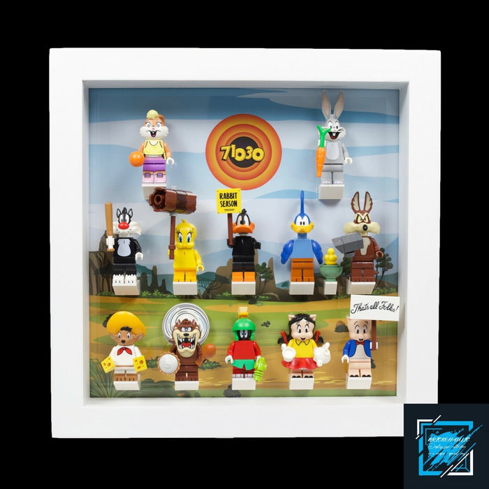 Brickohaulic White Display Frame Case for Looney Tunes Minifigures 71030