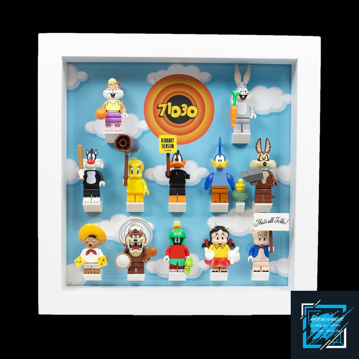 Brickohaulic White Display Frame Case for Looney Tunes Minifigures 71030