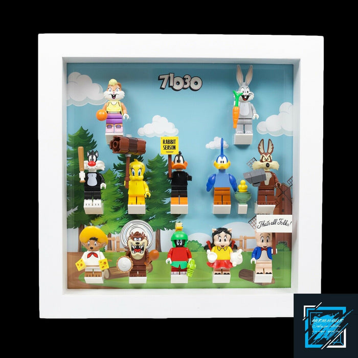 Brickohaulic White Display Frame Case for Looney Tunes Minifigures 71030