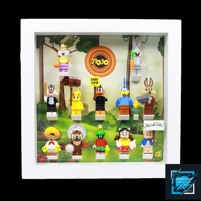 Brickohaulic White Display Frame Case for Looney Tunes Minifigures 71030